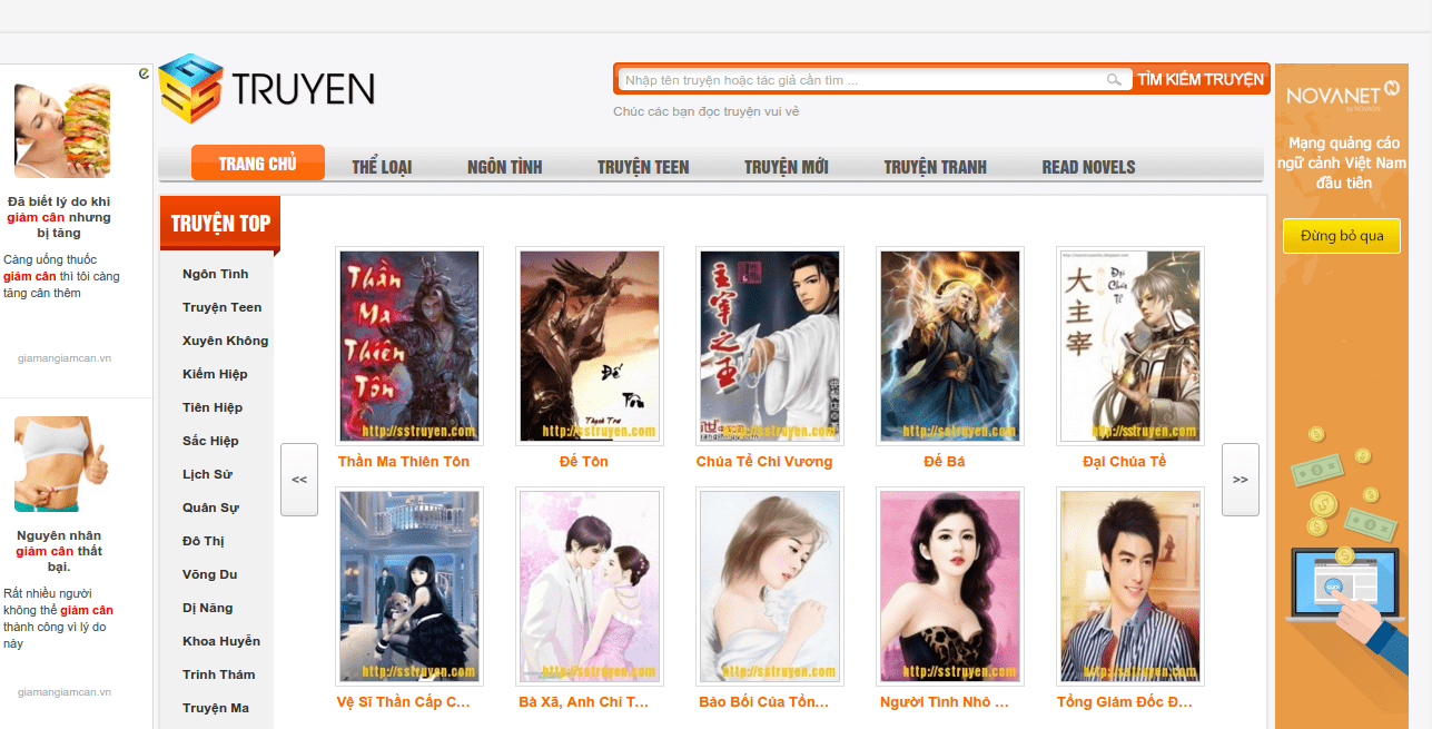 mẫu web truyện