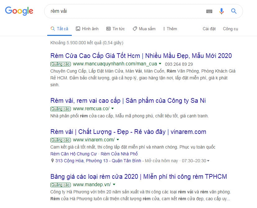 Quảng cáo trên công cụ tìm kiếm là gì?