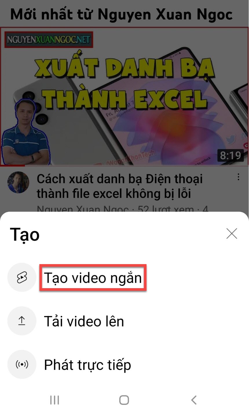 Hướng dẫn cách tạo video ngắn trên Youtube